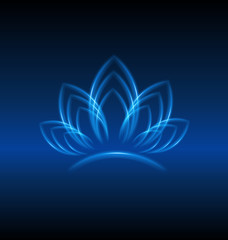 Fototapeta na wymiar Lotus blue abstract flower logo template