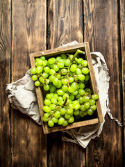 White grapes in an old box.