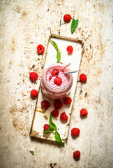 Berry smoothie made from wild raspberries.