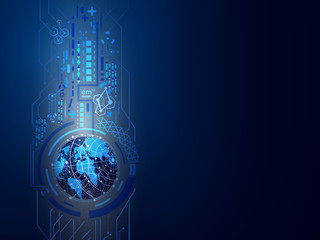abstract technology globalization background vector
