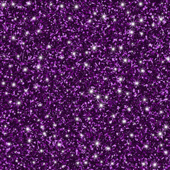 Purple glitter pattern with glowing effect for different projects. Vector sparkle background.