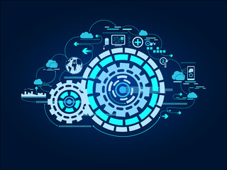 Technology development communication concept vector