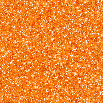 Orange glitter seamless pattern for halloween projects. Vector sparkle background.