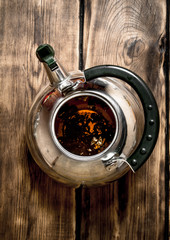 Fragrant tea in the pot.