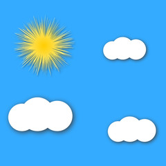 Sky. Sun. Clouds. Vector illustration.