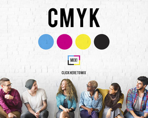 CMYK Color Printing Ink Color Model Concept
