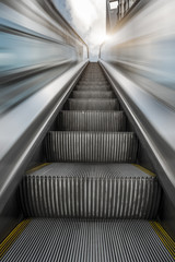 Escalator in an underground station