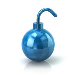 3d illustration of blue bomb icon