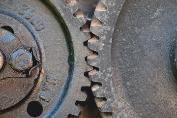 Front view of two gears