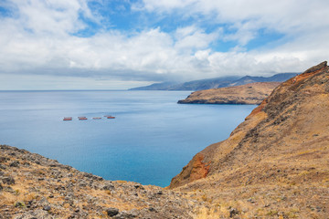 Fototapeta na wymiar cliffs at Ponta de Sao Lourenco, Madeira, Portugal