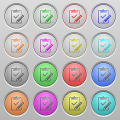 Fill out checklist plastic sunk buttons