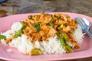 Fried pork curry,Thai food,yummy