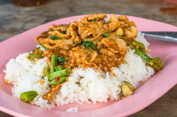 Fried pork curry,Thai food,yummy