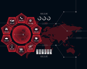 vector gear info graphic elements.