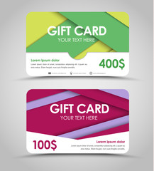 Design of gift cards in style of material design