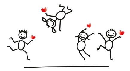 Fröhliche Kinder springen und lachen, Kindertag, Kinderschutz- und Rechte