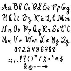 Vector alphabet. Hand drawn letters.