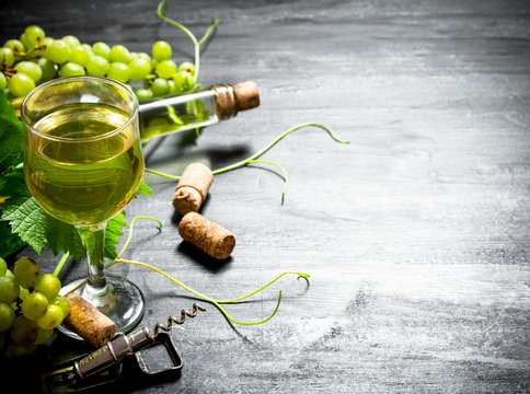 White wine with a vine.