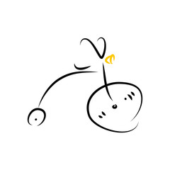 Bicycle on a White Background, Fun Bike, Vector Illustration