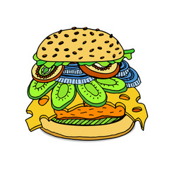 Delicious juicy burger.