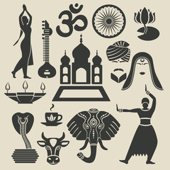 India Exotic icons set