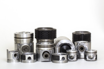 auto piston parts white background isolated