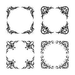 Vintage style square frames collection. Decorative frame set for your design for any holiday 