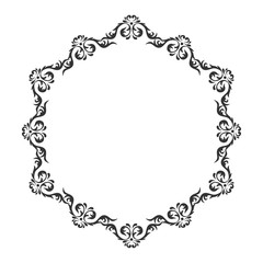 Vintage round frame. Decorative romantic frame for your design for any holiday