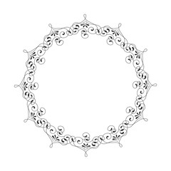 Vintage round frame. Decorative romantic frame for your design for any holiday