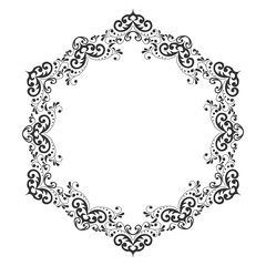 Vintage round frame. Decorative romantic frame for your design for any holiday
