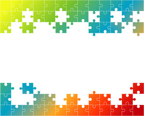 Vector Abstract colorful background made from white puzzle pieces and place for your content.