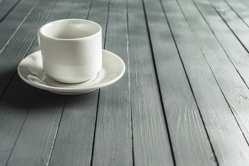 coffee mug on a dark wooden table