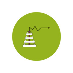 Vector illustration in flat design of oil rig and statistic