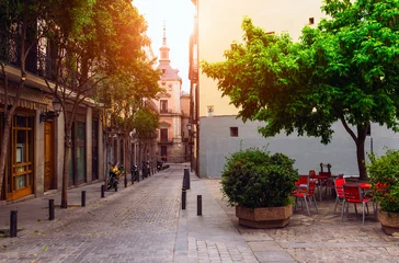 Deurstickers Old street in Madrid. Spain © Ekaterina Belova