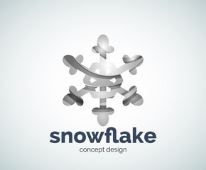 Vector Christmas snowflake logo template