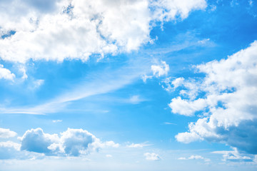 White clouds and blue sky