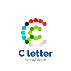 Vector modern minimalistic dotted letter concept logo