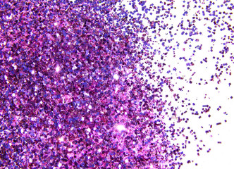 Purple glitter sparkle on white background
