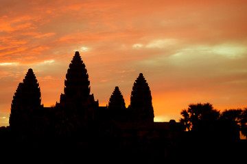 Blazing Sunrise over Angkor Wat in Siem Reap, Cambodia