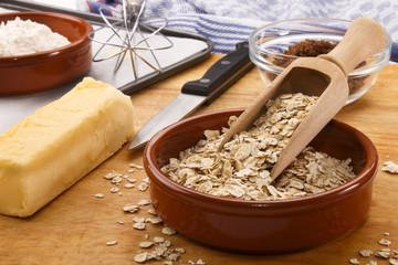 ingredients to bake scottish oatmeal biscuits