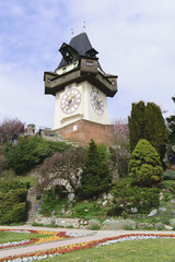 Fototapeta na wymiar Clock Tower Graz Austria