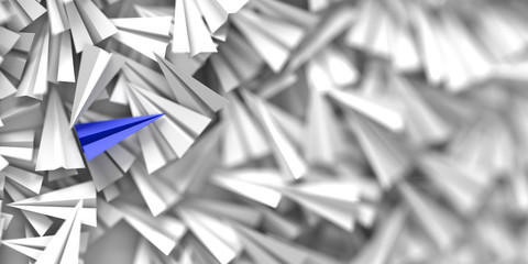Infinite paper planes three dimensional rendering