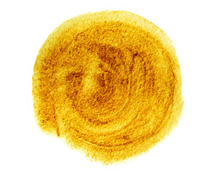 Golden circle drawn with paint