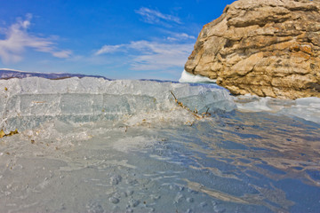 Blue ice of Lake Baikal, Olkhon Island