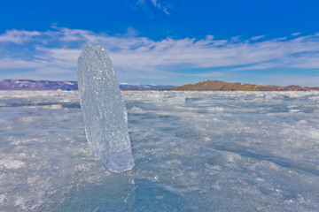 Blue ice of Lake Baikal, Olkhon Island