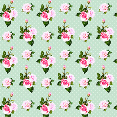 Fototapeta premium Original floral textile (rose pattern)