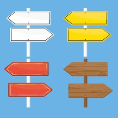 set of signs for travelers