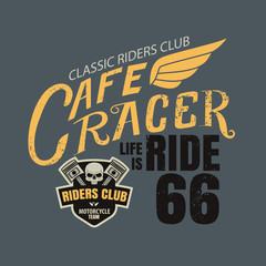 cafe racer typographic for t-shirt,tee design