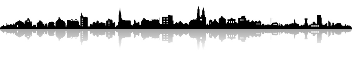 Naklejka premium Skyline einer Stadt