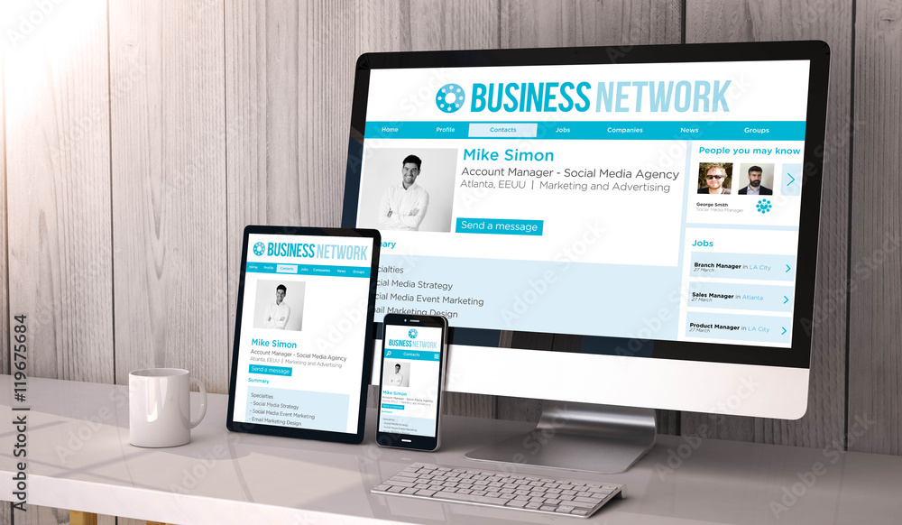 Canvas Prints devices responsive on workspace business network